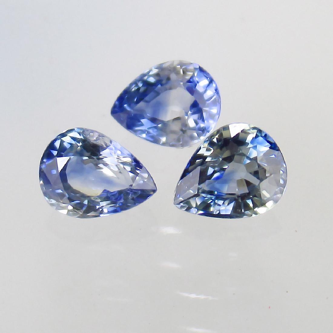 1.35 Ct Genuine 3 Ceylon Blue Sapphire 5X4 mm Pear Set (1 of 2)