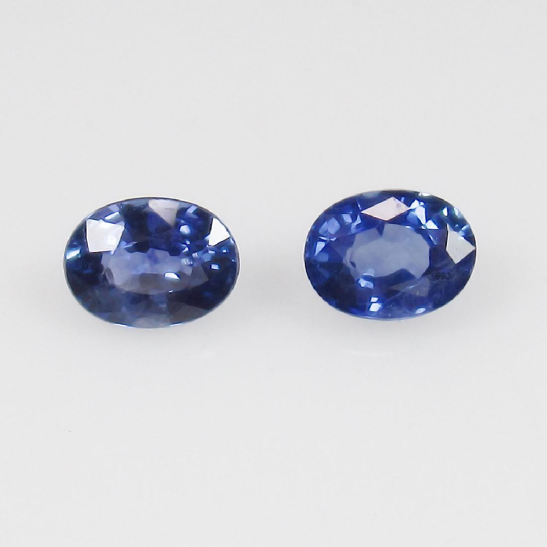 0.48 Ct Genuine Ceylon Blue Sapphire Nice Oval Pair (1 of 2)