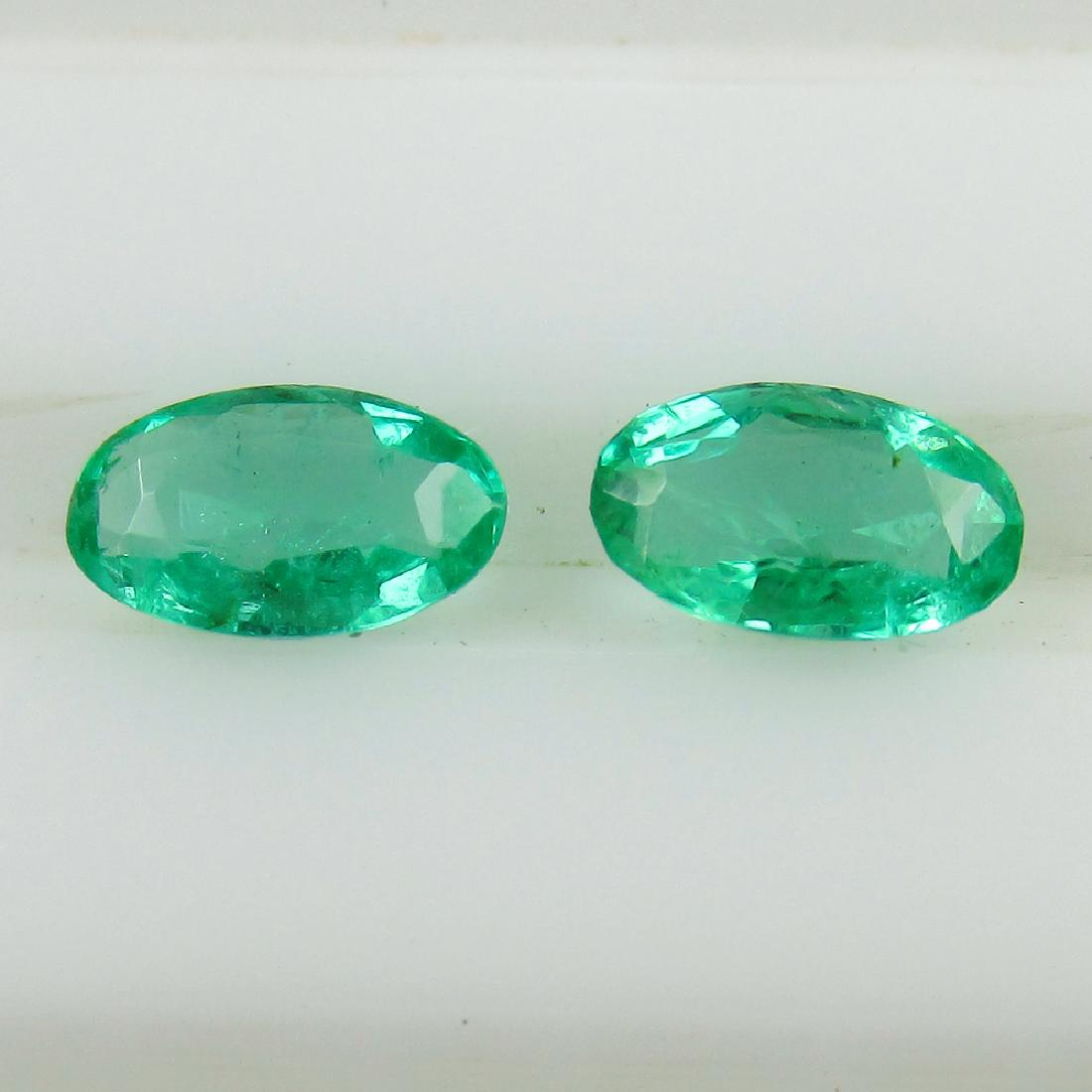 0.37 Ct Genuine Loose Zambian Emerald 5X3 mm Oval Pair (1 of 2)