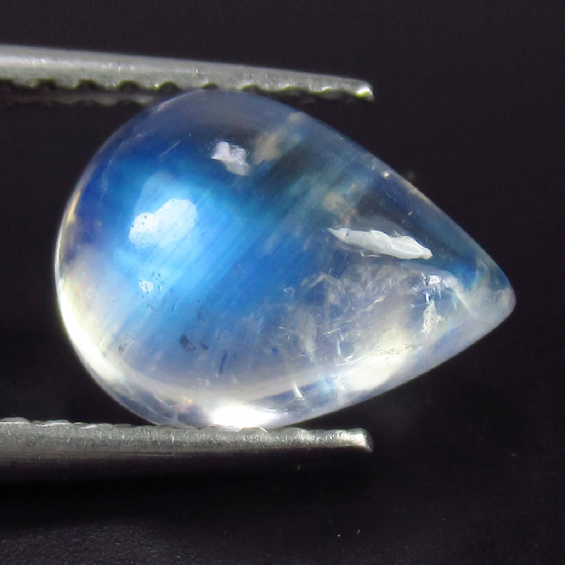 1.95 Ct Genuine Moonstone 9.5X7 mm Pear Cabochon Blue: Item: 1.95 Ct Genuine Moonstone 9.5X7 mm Pear Cabochon Blue Dint Stone Clarity: Transparent Gemstones: Moonstone Carat Weights: 1.95 Size/Dimensions: 9.50 x 7.10 x 4.40 mm Blue Dint / Pear Cabochon /