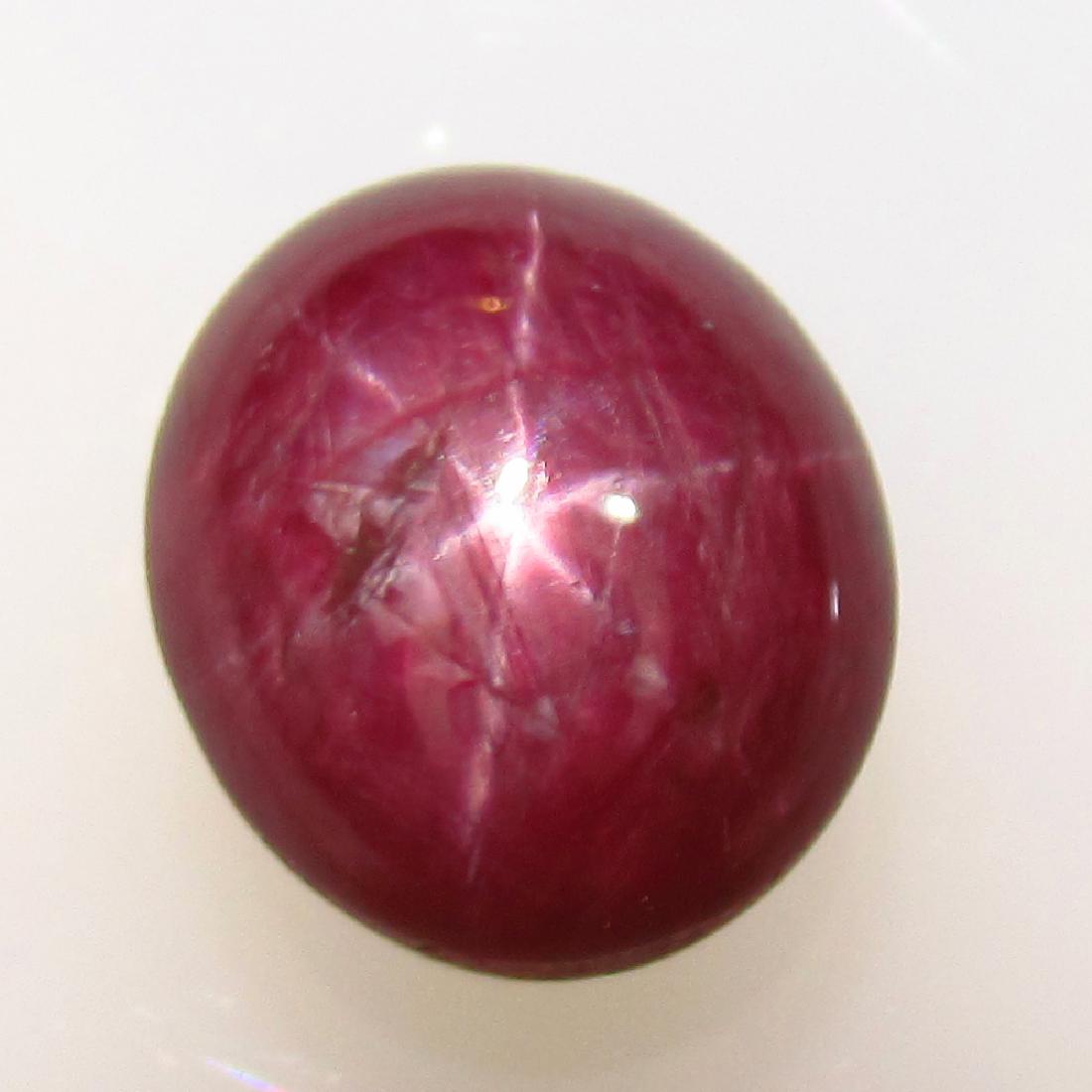 3.20 Ct Genuine Six Line Star Ruby 8X7 mm Oval Cabochon (1 of 3)
