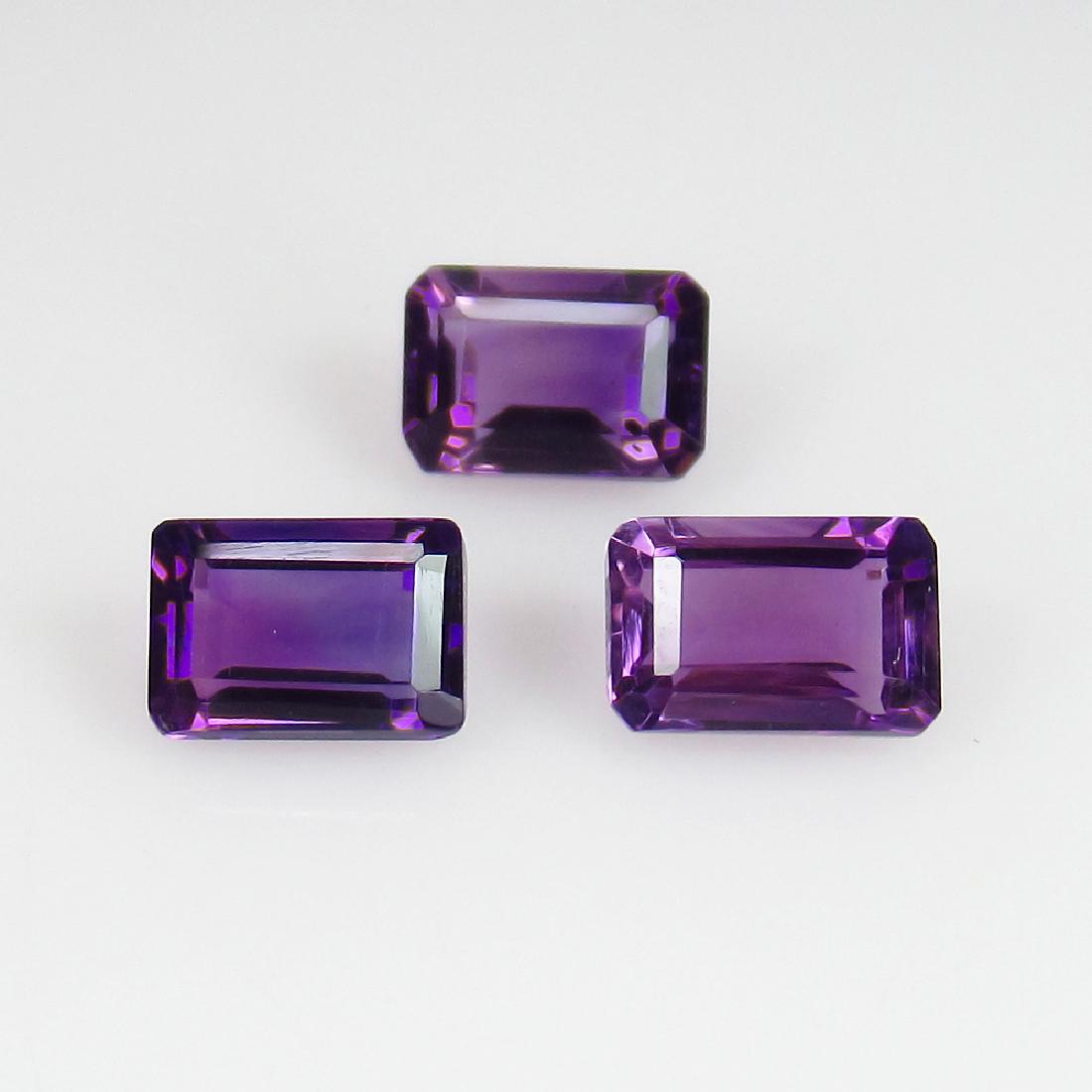 1.69 Ct Genuine 3 Loose Purple Amethyst Octagon (1 of 2)