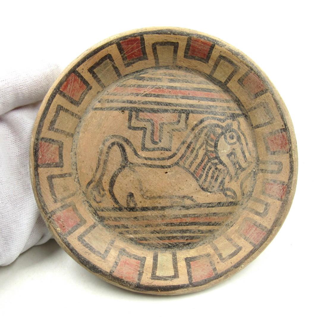 Ancient Indus Valley Terracotta Plate with Lion (1 of 3)