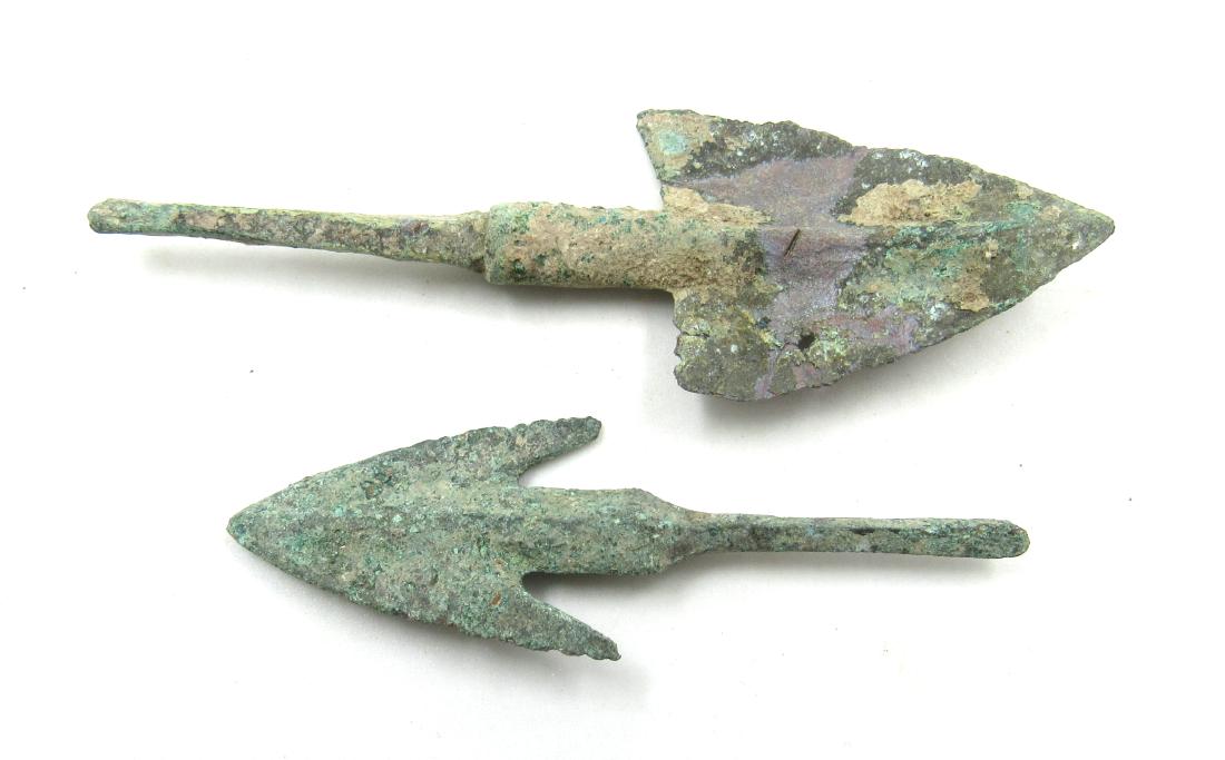 Pair of Ancient Greek Bronze Arrow Heads (1 of 3)