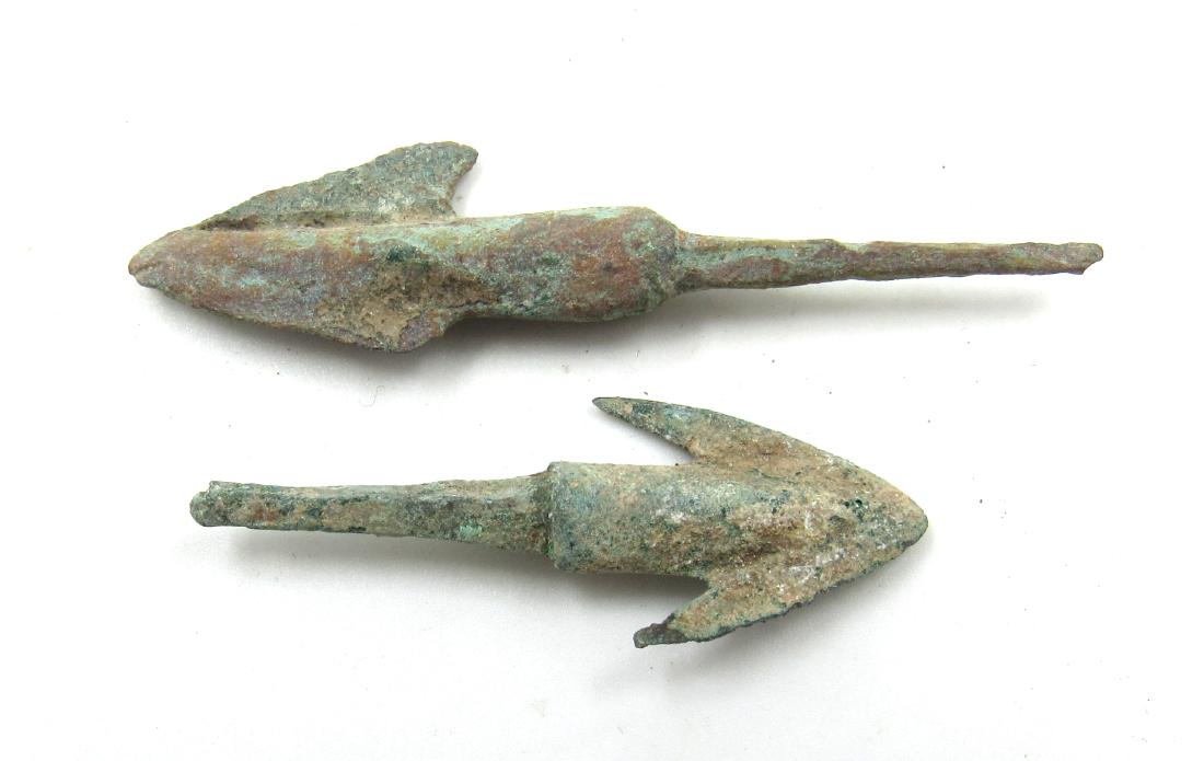 Pair of Ancient Greek Bronze Arrow Heads (1 of 3)