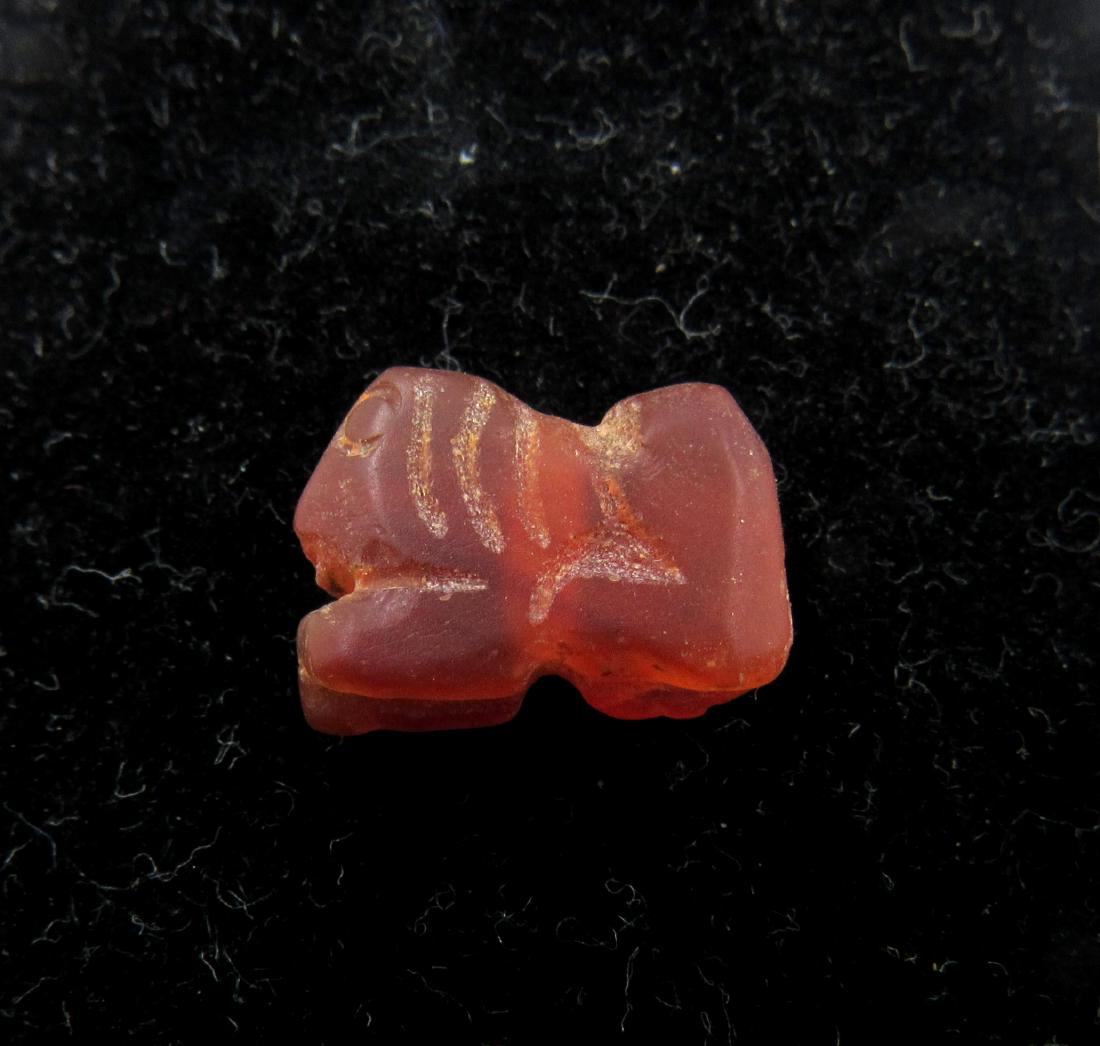 Ancient Sassanian Carnelian Lion Bead: Ancient Sassanian Carnelian Lion Bead Circa 600 AD Ancient Sassanian Carnelian Lion Bead. This item has been professionally cleaned to show original details, and includes a lifetime authenticity certi