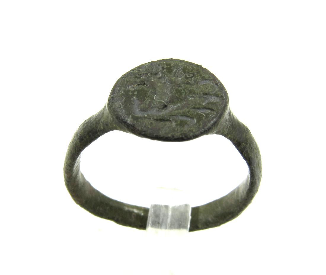 Medieval Viking Era Bronze Ring with Dragon (1 of 4)