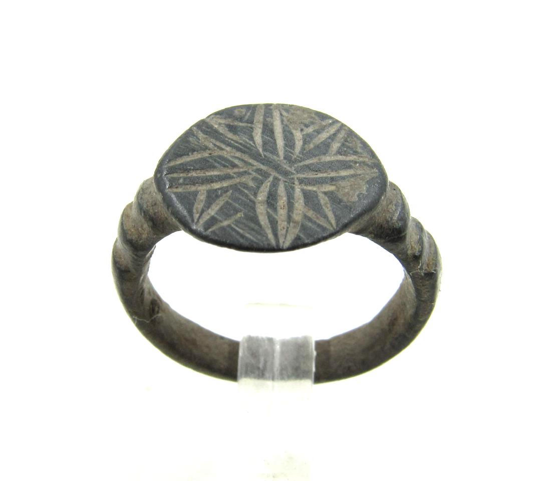 Medieval Crusaders Era Bronze Ring with Star of (1 of 3)