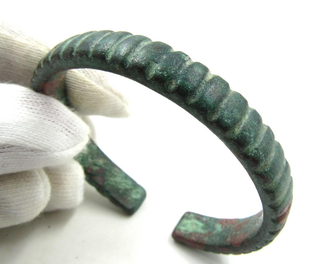 Medieval Viking Era Bronze Bracelet with Snake Scales (1 of 3)