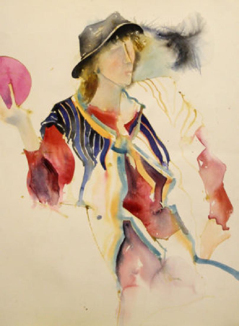 Woman in a Hat Throwing a Ball by Richard Jerzy (1 of 1)