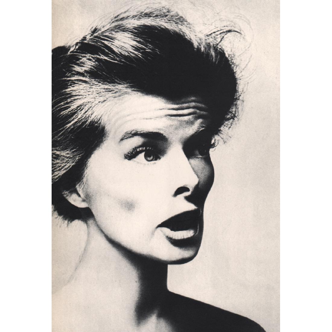 RICHARD AVEDON - Katharine Hepburn, 1955: Artist: RICHARD AVEDON Print Title: Katharine Hepburn, 1955 Medium: Sheet-Fed Gravure Printed in 1950's Printed in Switzerland Image Size approx: 5.25 x 7.5 inches Richard Avedon (1923-2004) was an Am