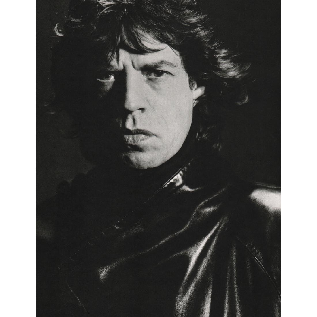 DAVID BAILEY - Mick Jagger: Artist: DAVID BAILEY Print Title: Mick Jagger Medium: Sheet-Fed Gravure Printing Date: 1980's Printed in Spain Image Size: 8 x 10 inches David Royston Bailey (b. 1938) is an English fashion and portra