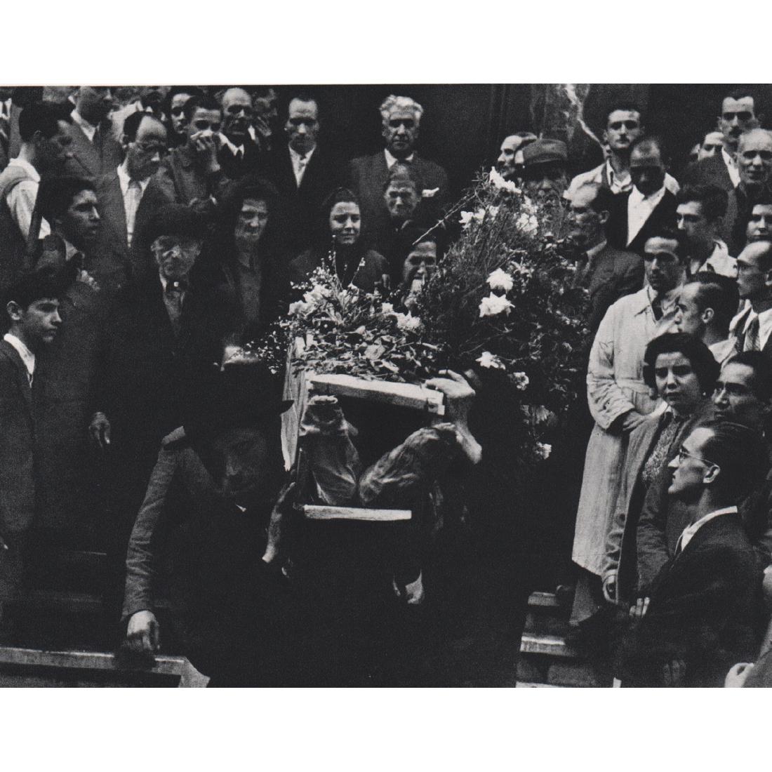 ROBERT CAPA - Mourning the Children, Naples 1943: Artist: ROBERT CAPA Print Title: Mourning the Children, Naples 1943 Medium: Sheet-fed Gravure Printing Date: 1960's Printed in Italy Image Size approx: 7 x 5.5 inches Robert Capa (1913-1954) was a Hun
