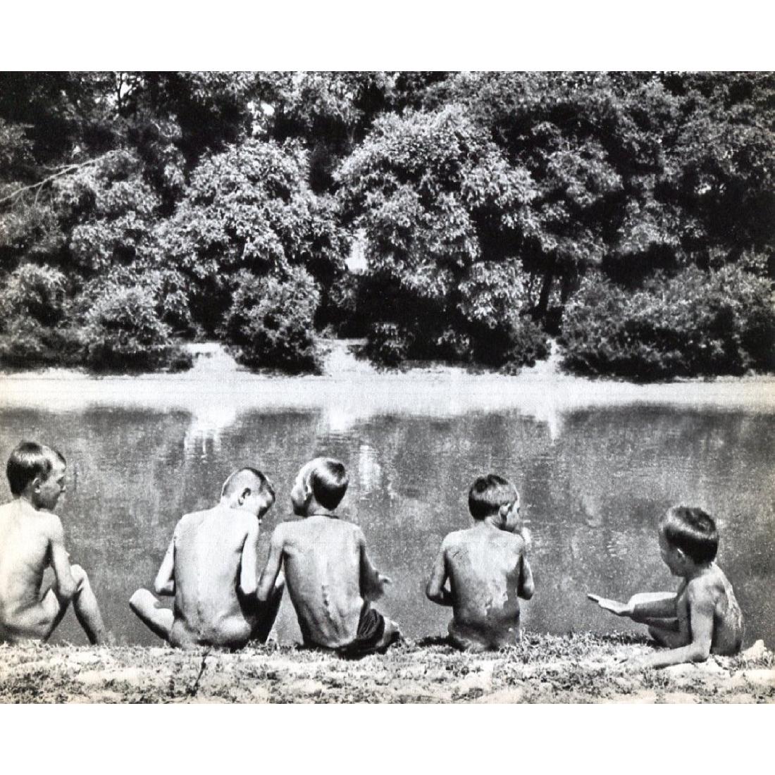ANDRE KERTESZ - Boys on the River Bank: Artist: ANDRE KERTESZ Print Title: Boys on the River Bank Medium: Sheet-Fed Gravure Printed in 1930's Printed in France Image size approx. 9 X 7 inches Andre Kertesz (1894-1985) born Kertesz Andor, wa