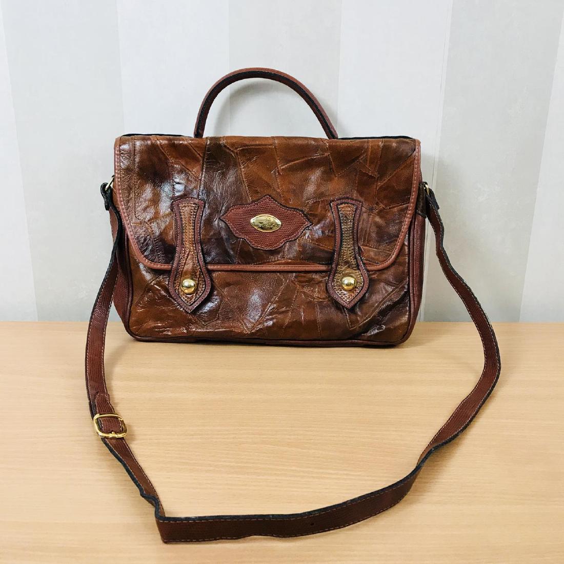 Vintage Brown Faux Leather Briefcase / Shoulder Bag (1 of 8)