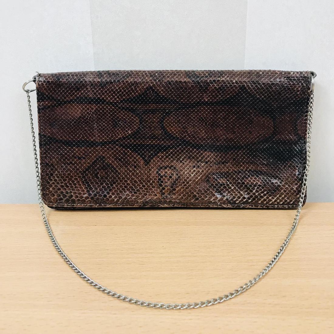 Vintage Brown Snakeskin Leather Clutch Bag (1 of 5)