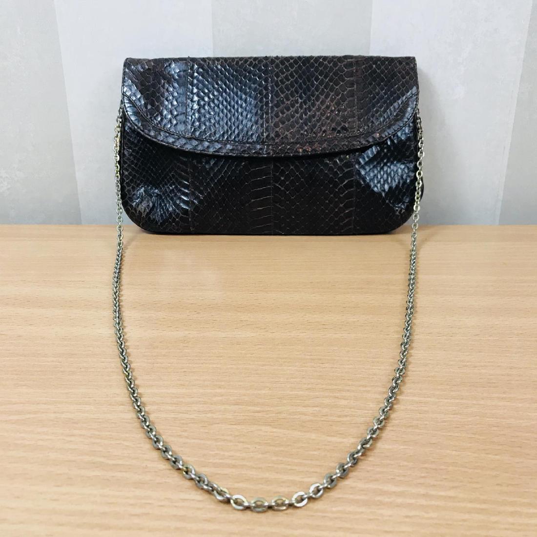 Vintage Brown Snakeskin Leather Clutch Bag (1 of 6)