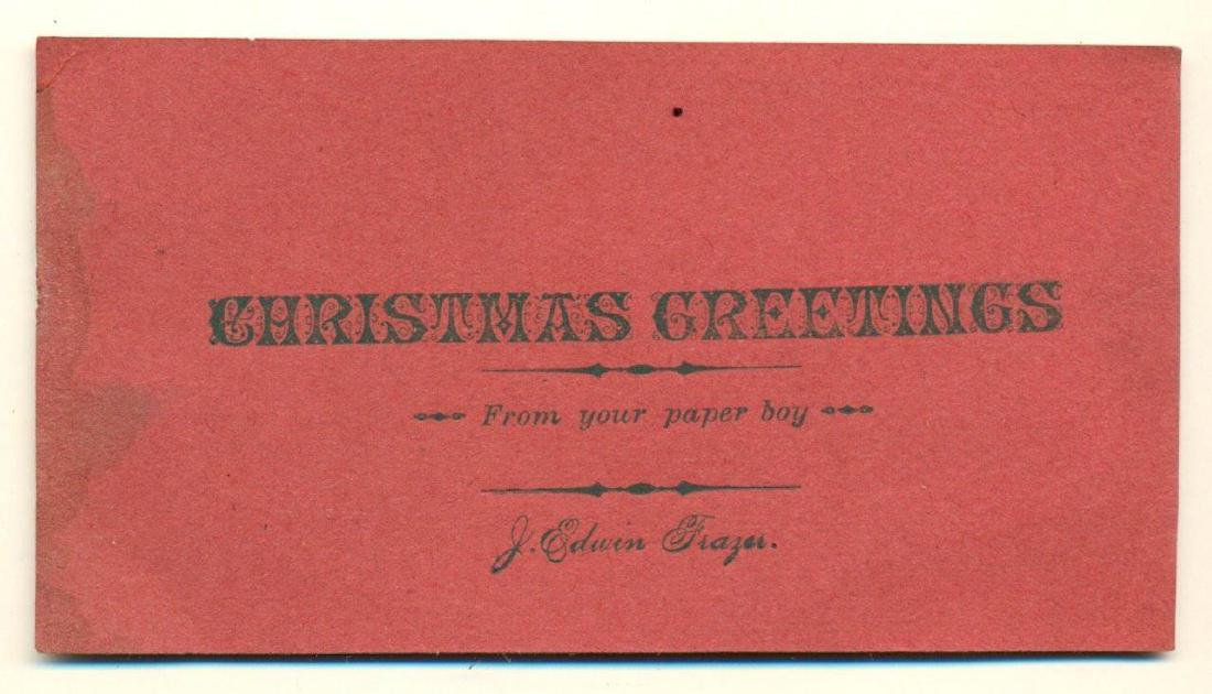 VINTAGE PRINTED CHRISTMAS GREETING CARD from PAPER BOY (1 of 2)