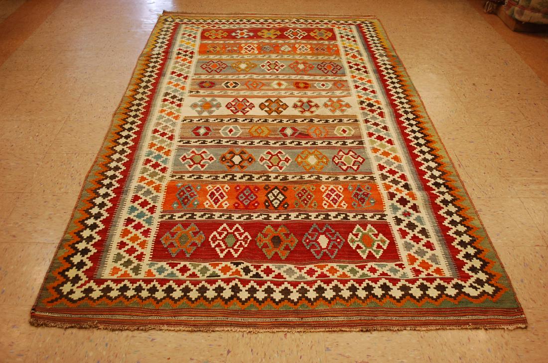 Antique Persian Shiraz Qashkai Kilim Rug 5.6x9.9 (1 of 10)