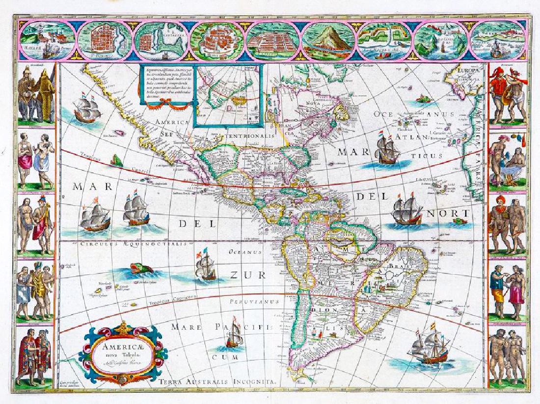 Blaeu: Landmark Map of the Americas (1 of 1)