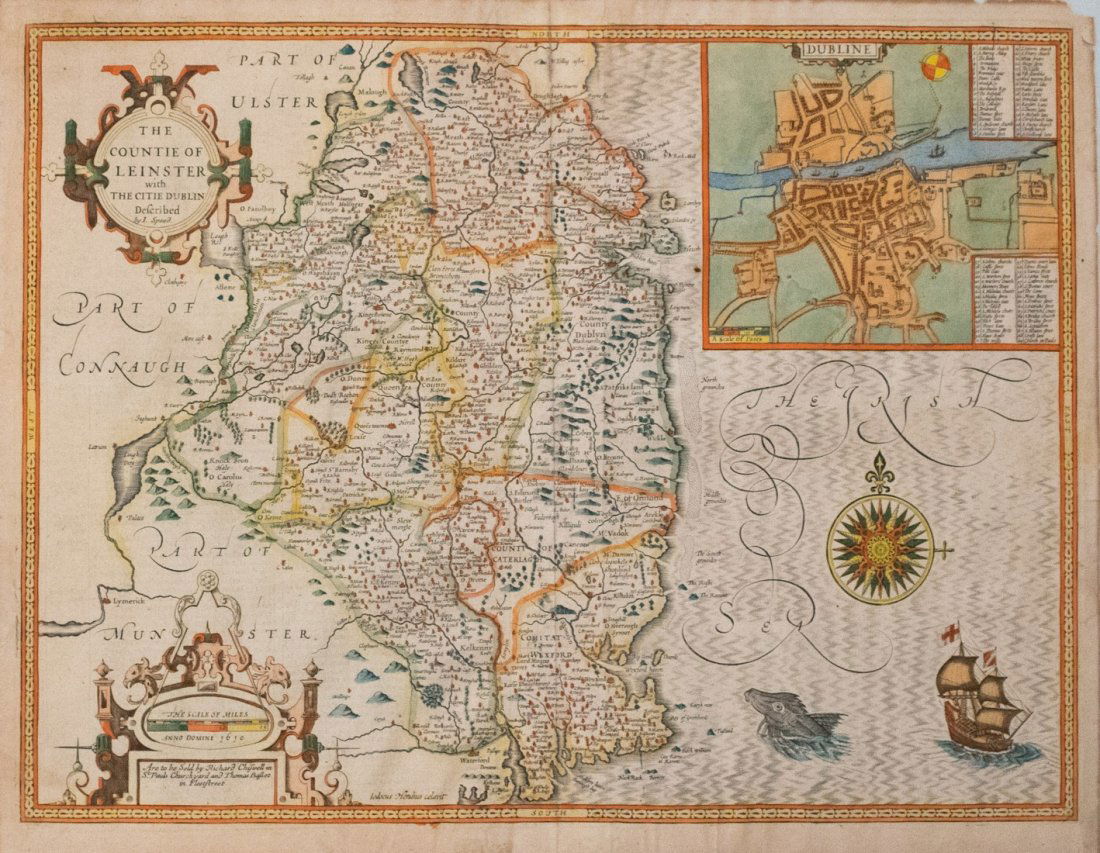 1610 Speed Map of Leinster County and Dublin, Ireland (1 of 1)