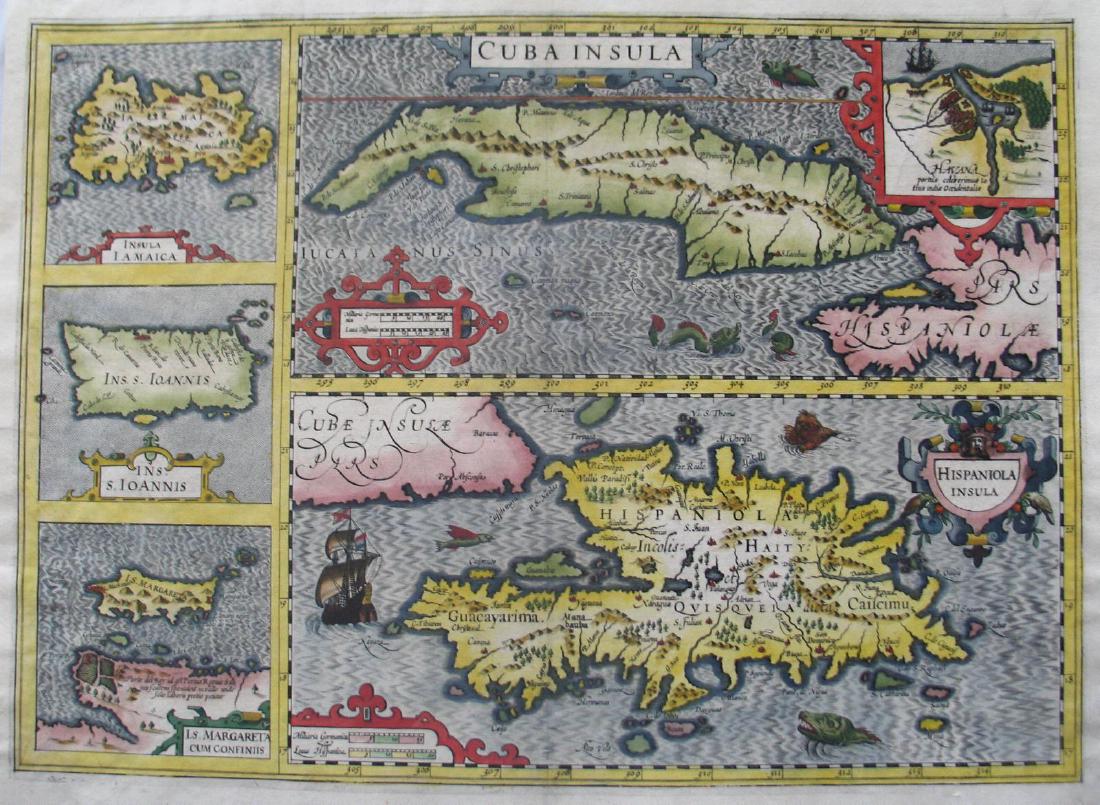 Mercator/Hondius: Composite West Indies Islands Map (1 of 1)