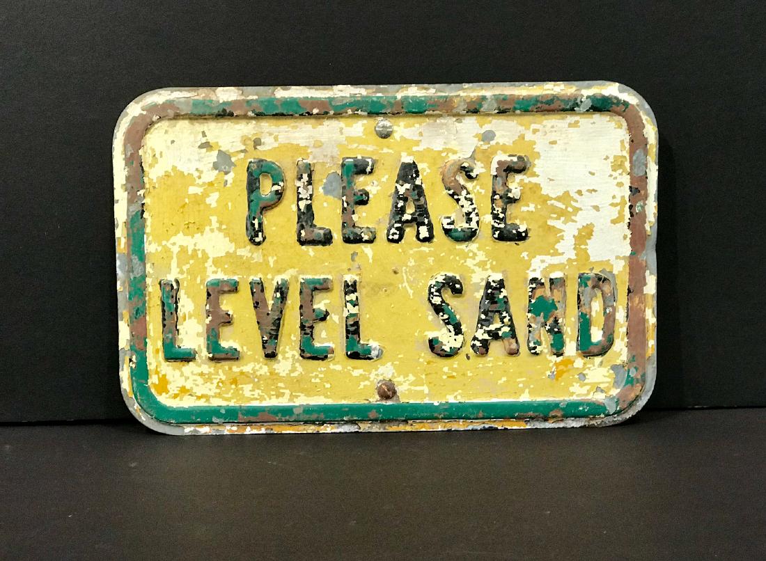 PLEASE LEVEL SAND Golf Course sign (1 of 4)
