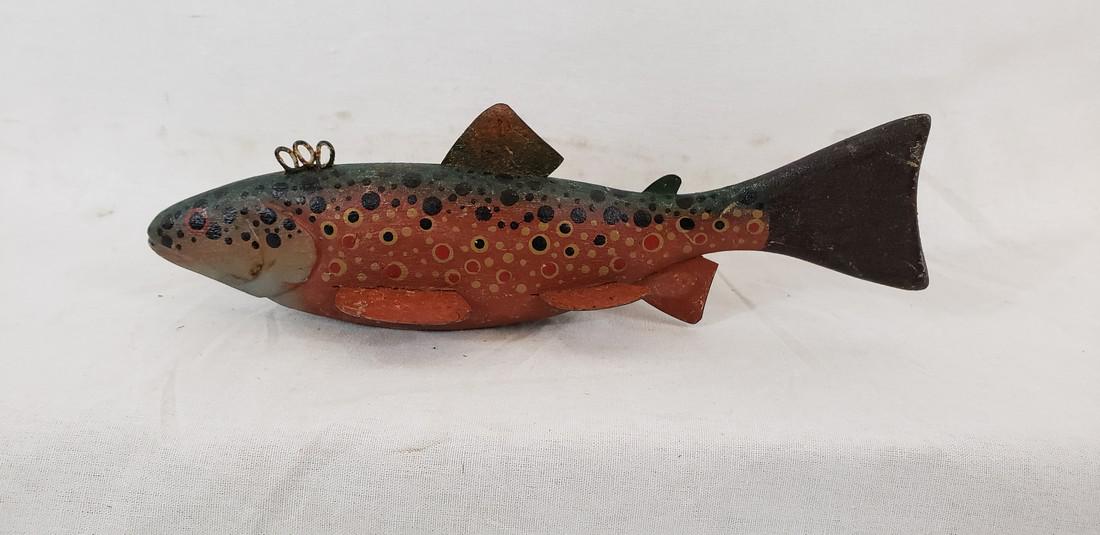 Outstanding Brook or Speckled Trout Fish Decoy Ca (1 of 6)