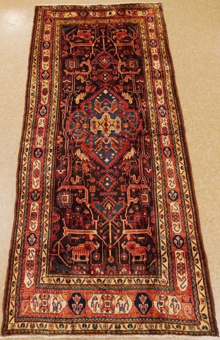 Persian Nahavand Tribal Hand Knotted Wool Rug 4.11x11.6 (1 of 12)