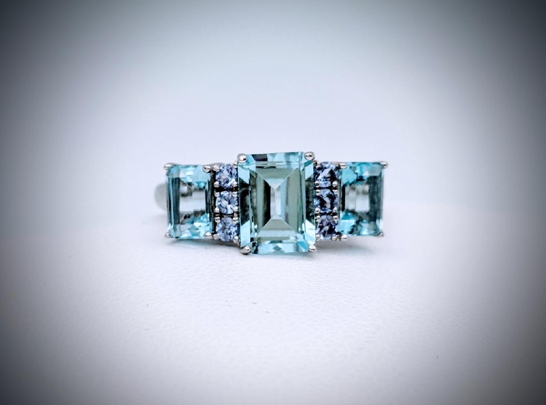 Sterling Silver Sky Blue Topaz & Amethyst Ring Sz 7 (1 of 5)