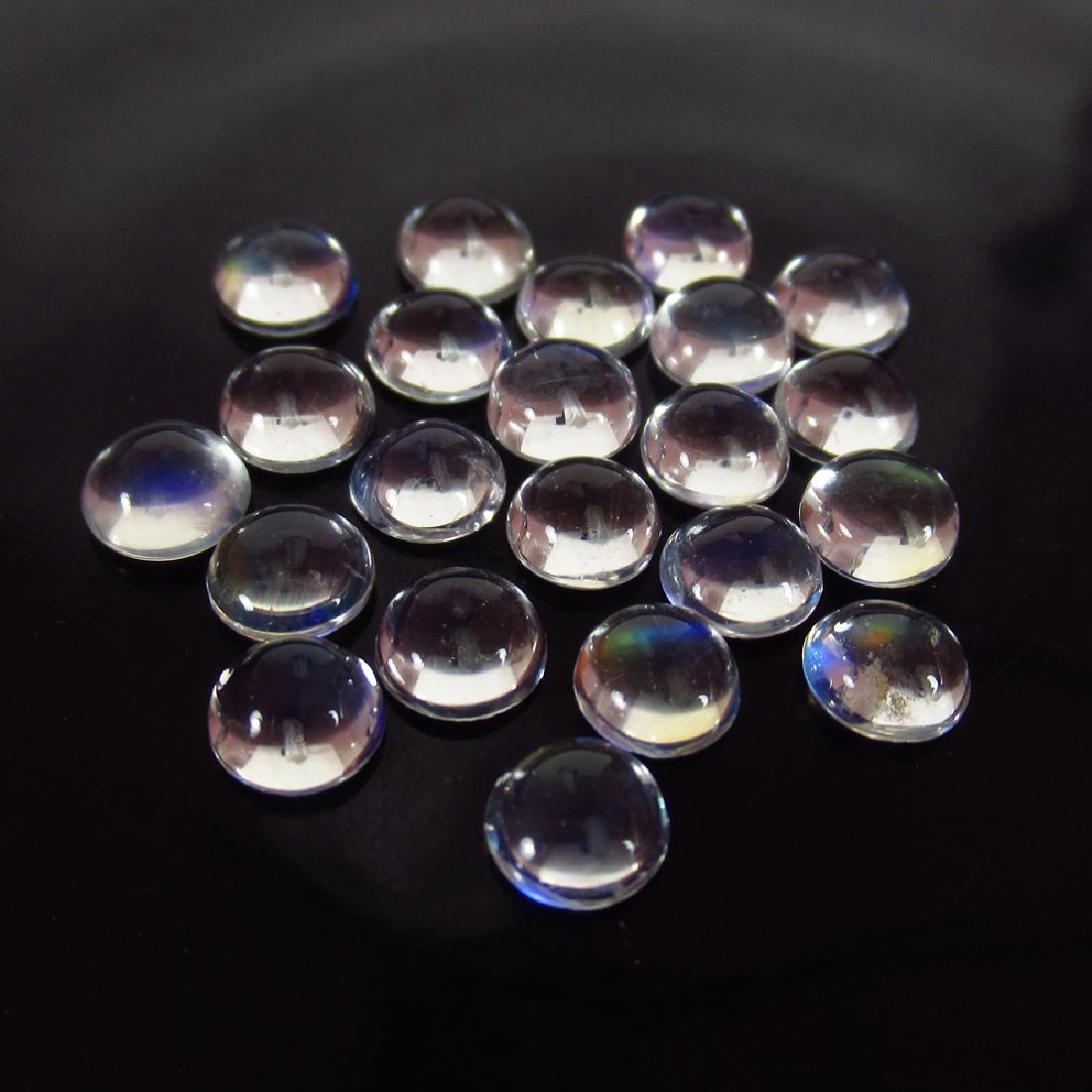 8.84 Ct Genuine 22 Loose Natural Moonstone Calibrate 5: Item: 8.84 Ct Genuine 22 Loose Natural Moonstone Calibrate 5 mm Round Cabochon Lot Loose Gemstone: Natural Moonstone Round Stone Clarity: Transparent Carat Weight: 8.84 Size/Dimensions: Calibrate 5.0