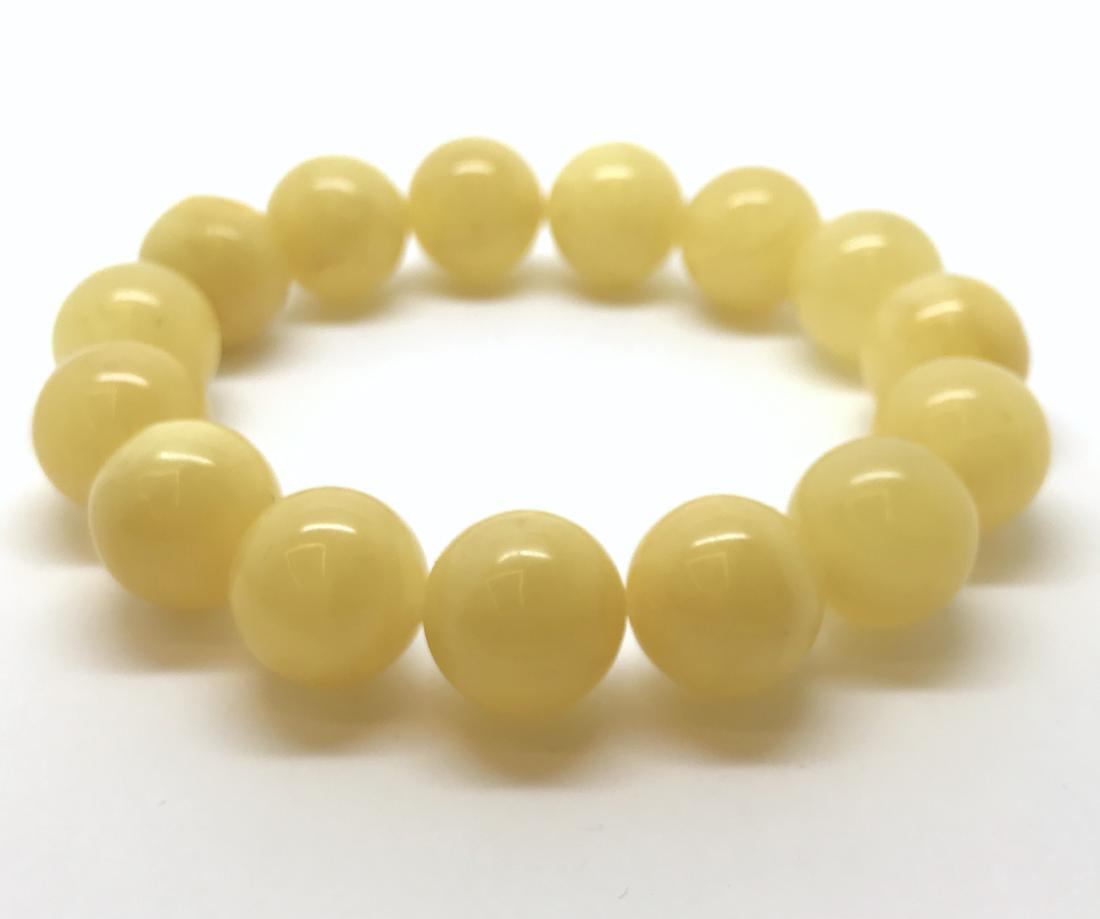 Bracelet Baltic amber butter yellow beads ø13mm  18.5 (1 of 10)