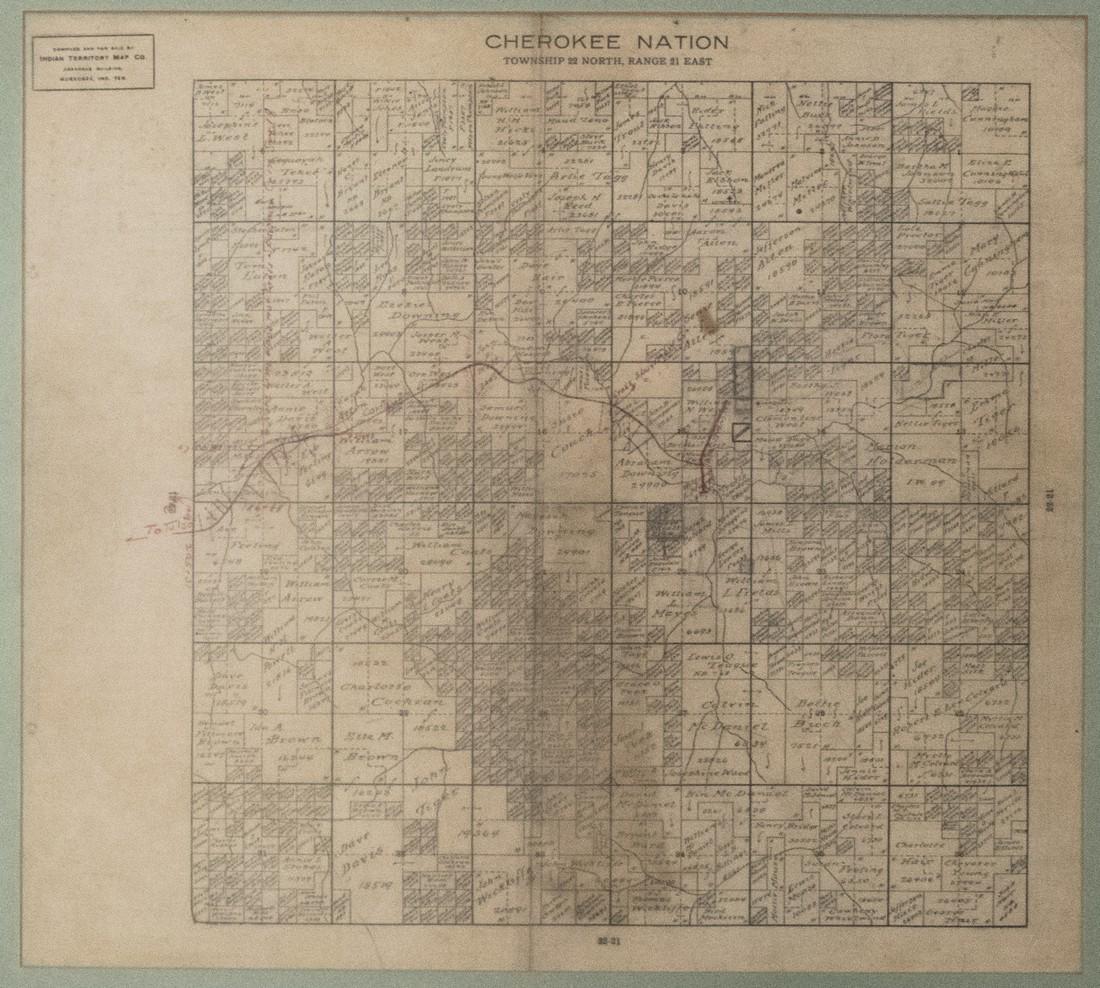 1900 Plat Map of a Section of Cherokee Nation Land -- (1 of 1)