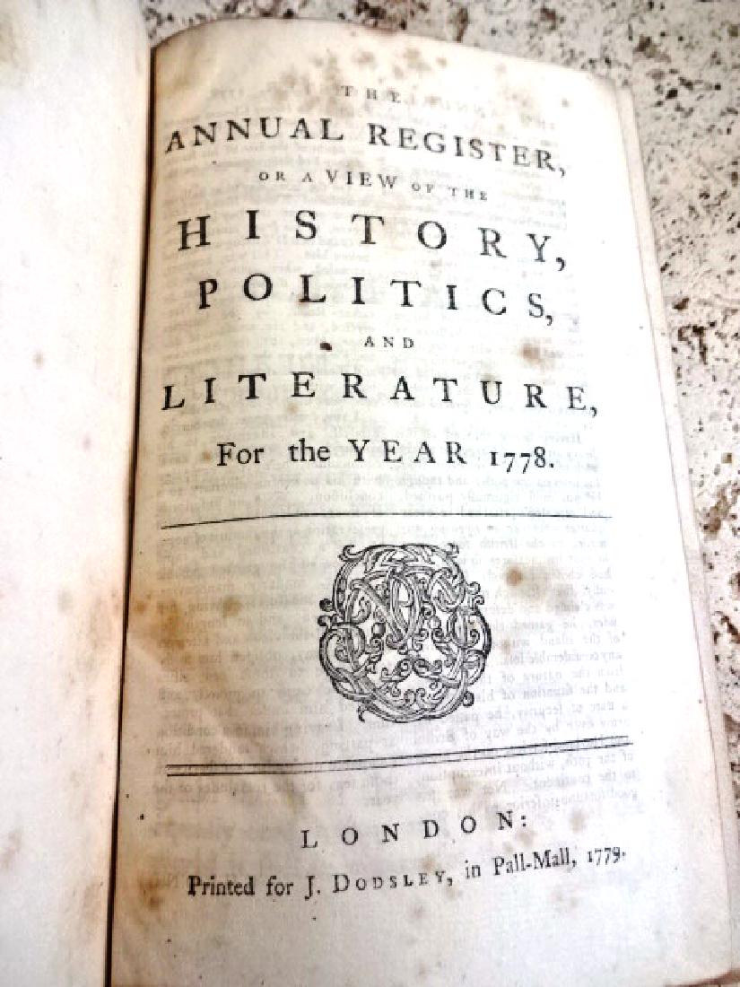 1778 Annual Register Leather Revolutionary War 1st ED (1 of 5)