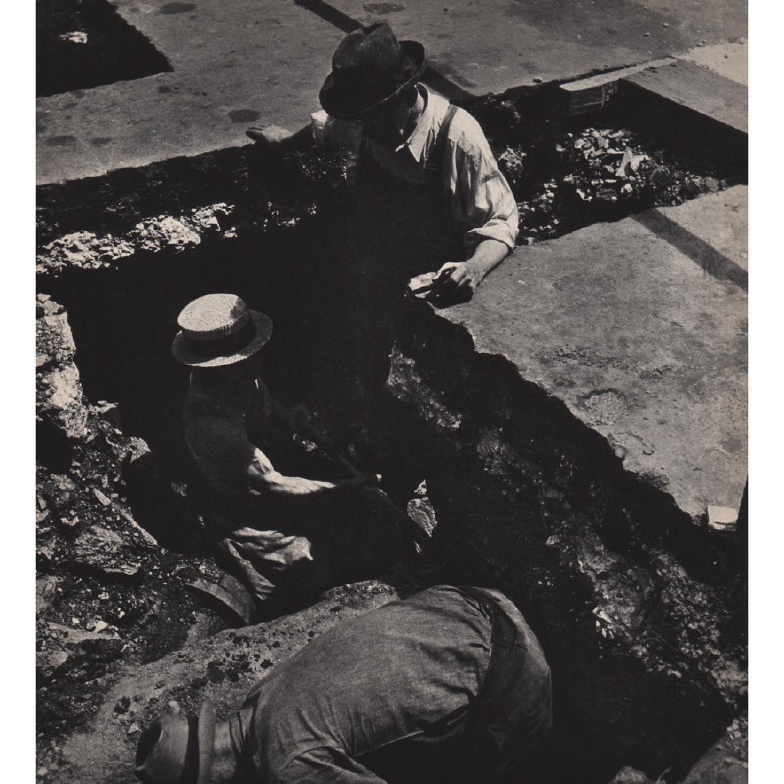 NANCY WYNNE NEWHALL - Street Diggers: Artist: NANCY WYNNE NEWHALL Print Title: Street Diggers Medium: Sheet-Fed Gravure Printing Date: 1930's Printed in the USA Image Size approx: 8 X 9 inches Nancy Newhall (1908-1974) was an American pho