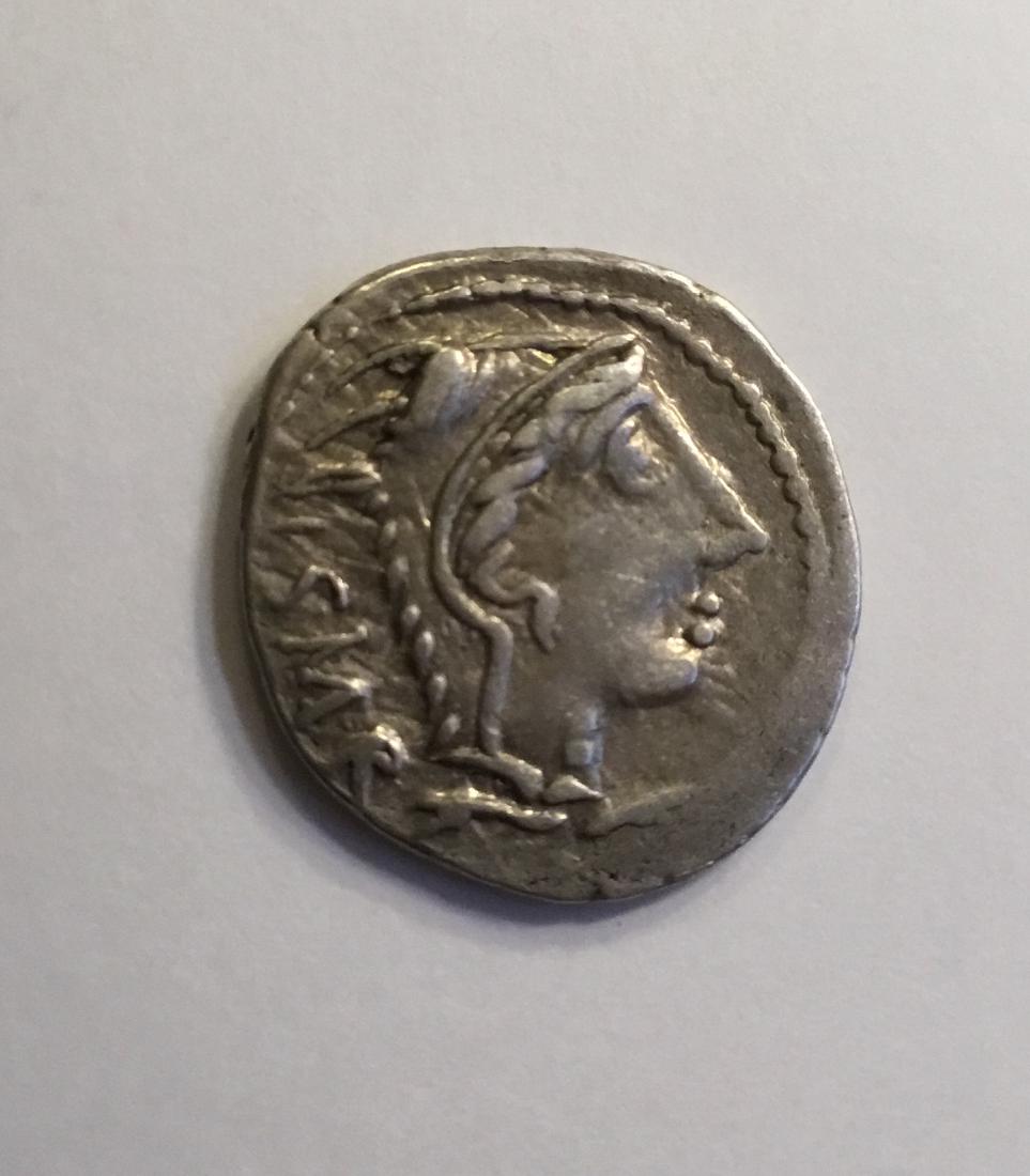 Coin Roman Republic. Juno/charging bull. 105 BC. (1 of 4)