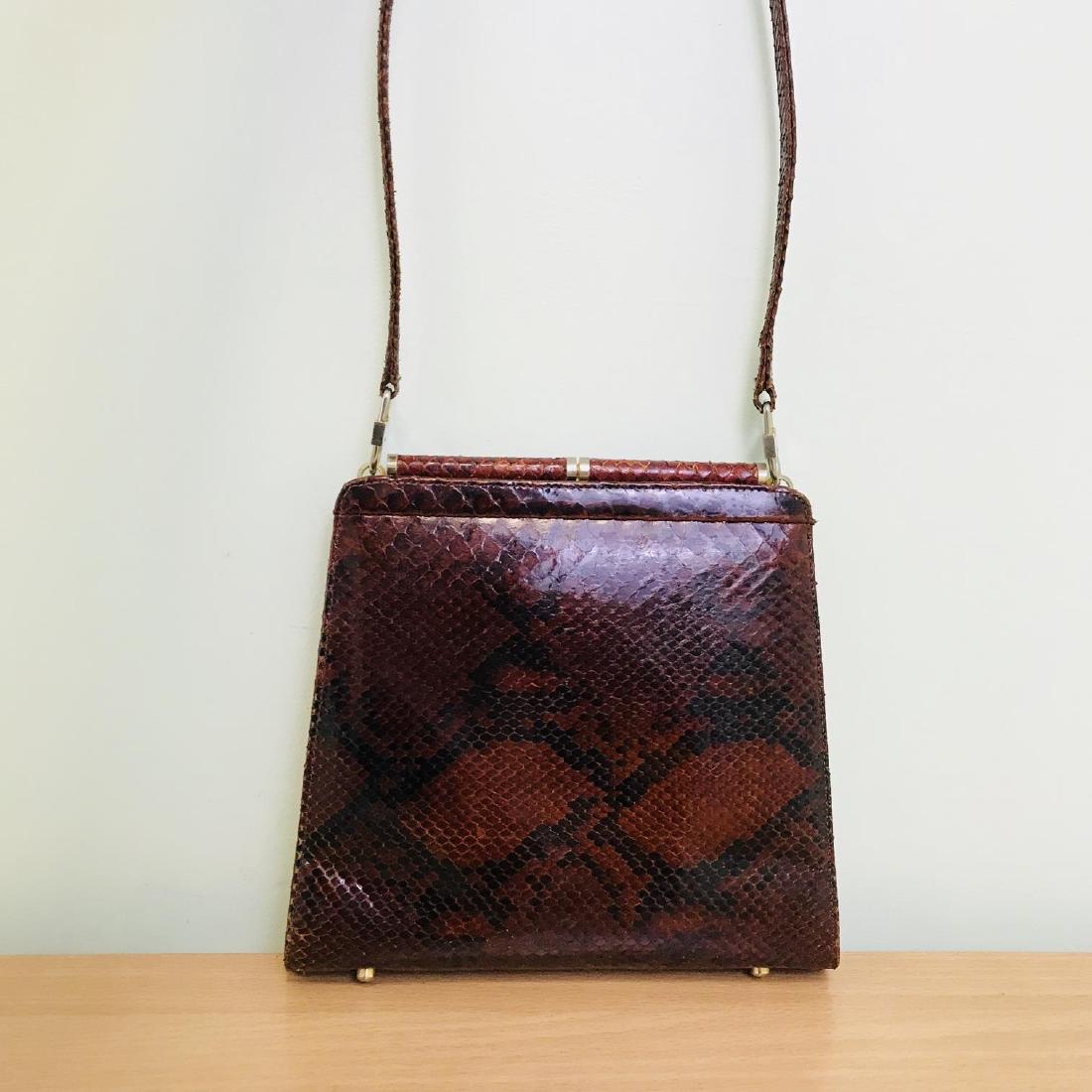 Vintage Handmade Snake Skin Leather Small Shoulder Bag (1 of 7)