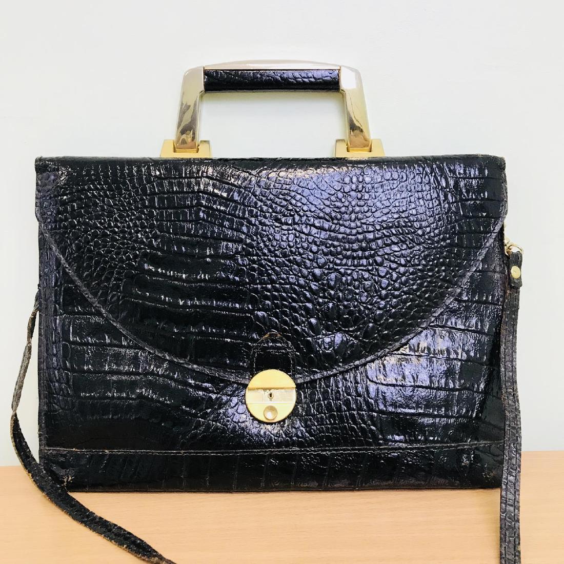 Vintage Handmade Crocodile Leather Btriefcase Bag (1 of 9)