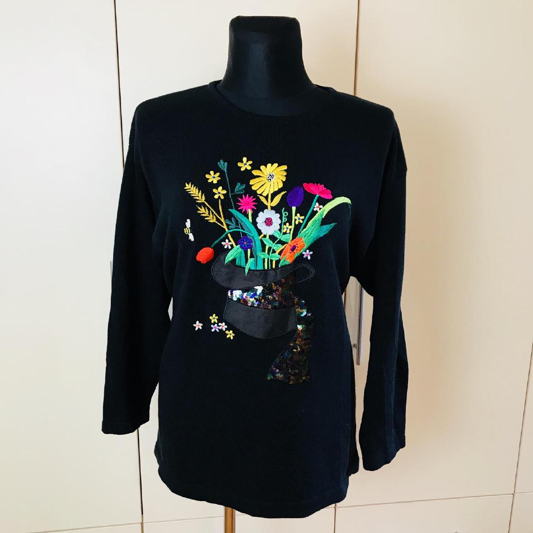 Vintage Women's Black Sweater Size EUR 44 US 14 (1 of 7)