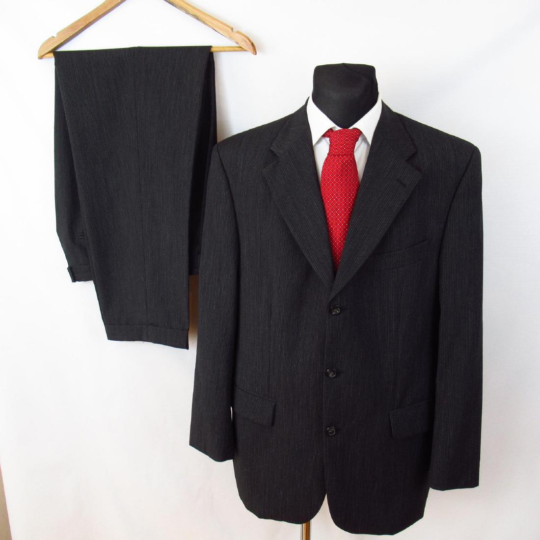 Mens YSL Yves Saint Laurent 100% Wool Grey Suit Costume (1 of 10)