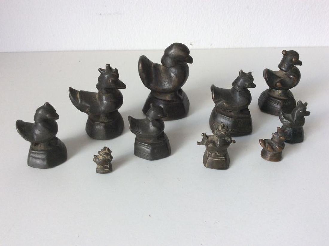 Group of 10 Burmese Bronze Opium Weights 19th Century (1 of 11)