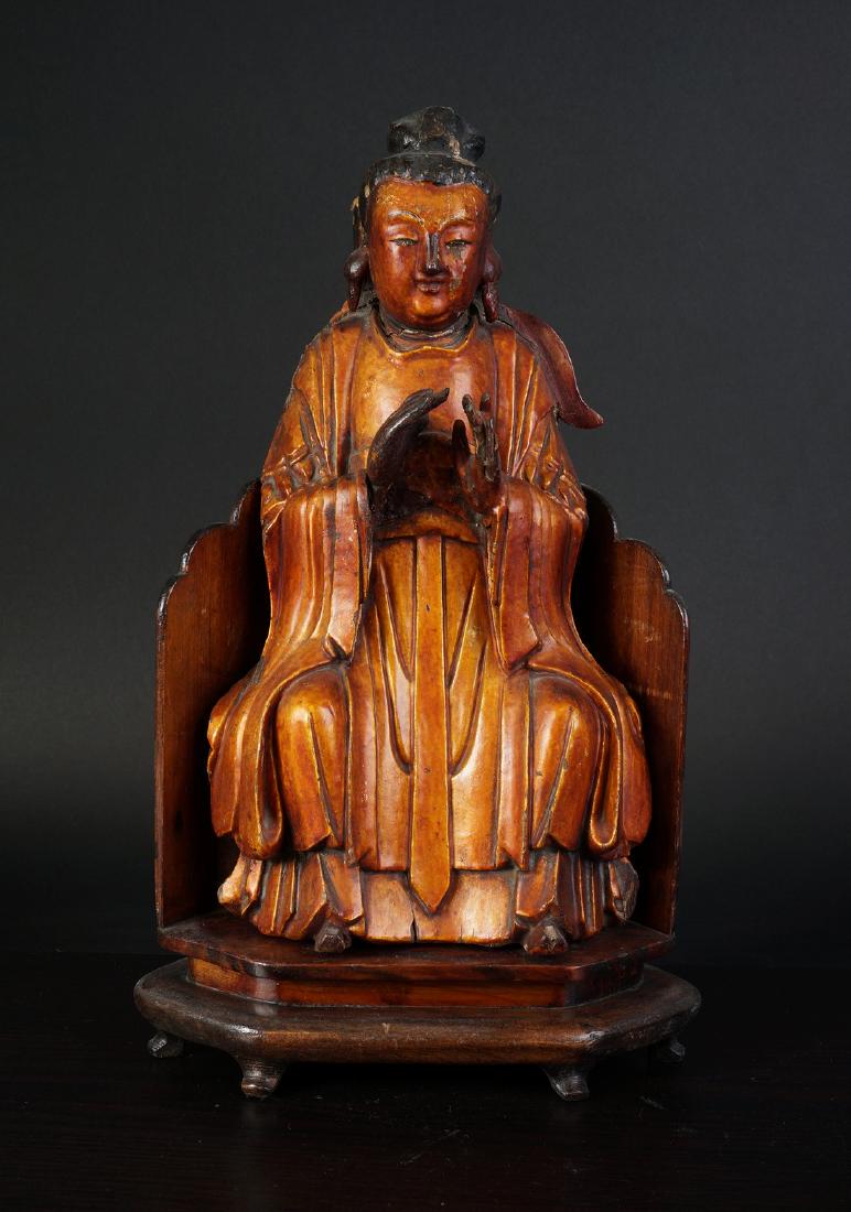 Antique Chinese Ming Wood statue (1 of 20)