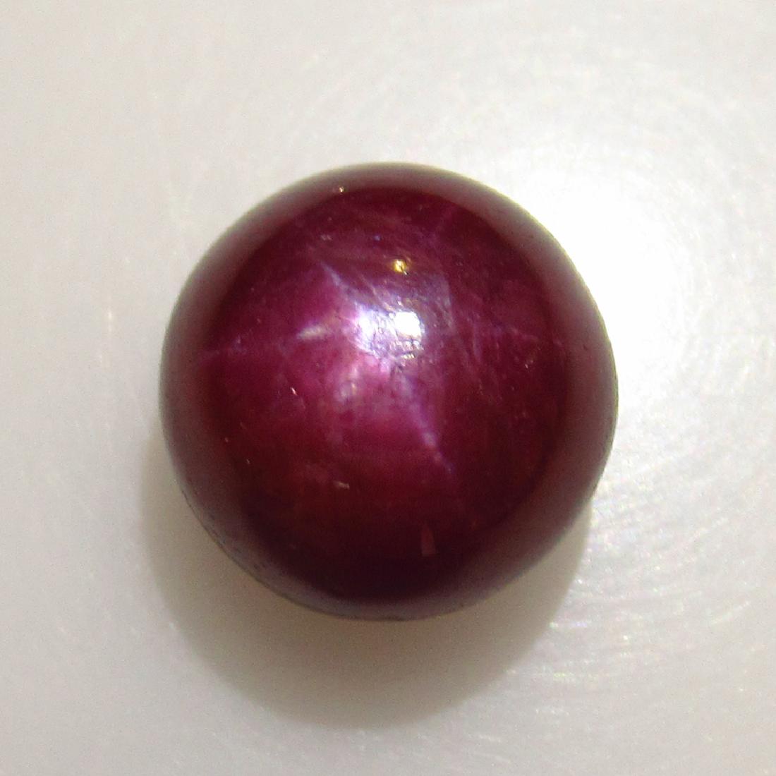 4.17 Ct Genuine Deep Red Star Ruby 7.5 mm Round (1 of 2)