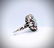 Sterling Silver Carved Jade w Raw Rubies Ring Sz 7 - 3
