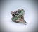 Sterling Silver Sz 7 Dragon Ring w Jade, CZ & Raw - 3