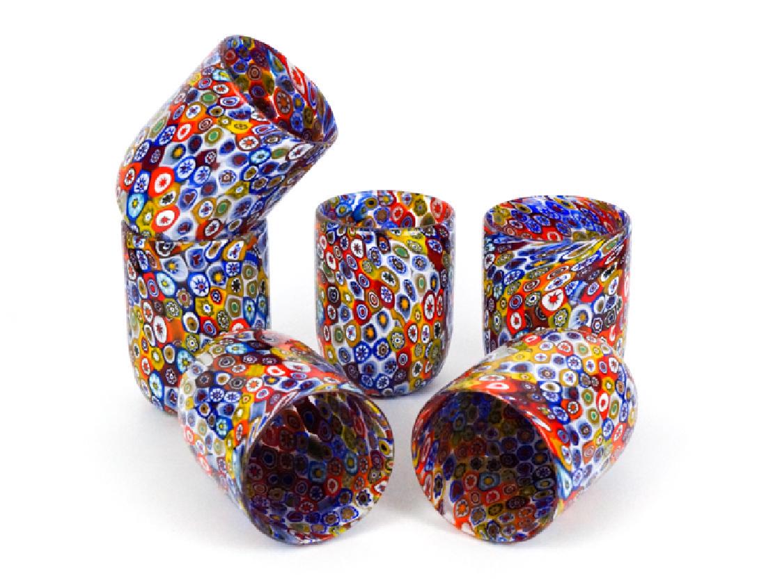 SET OF 6 MURANO DRINKING GLASSES MURRINA MILLEFIORI (1 of 9)