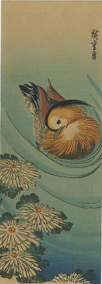 Ando Hiroshige Woodblock  Mandarin Duck and (1 of 2)
