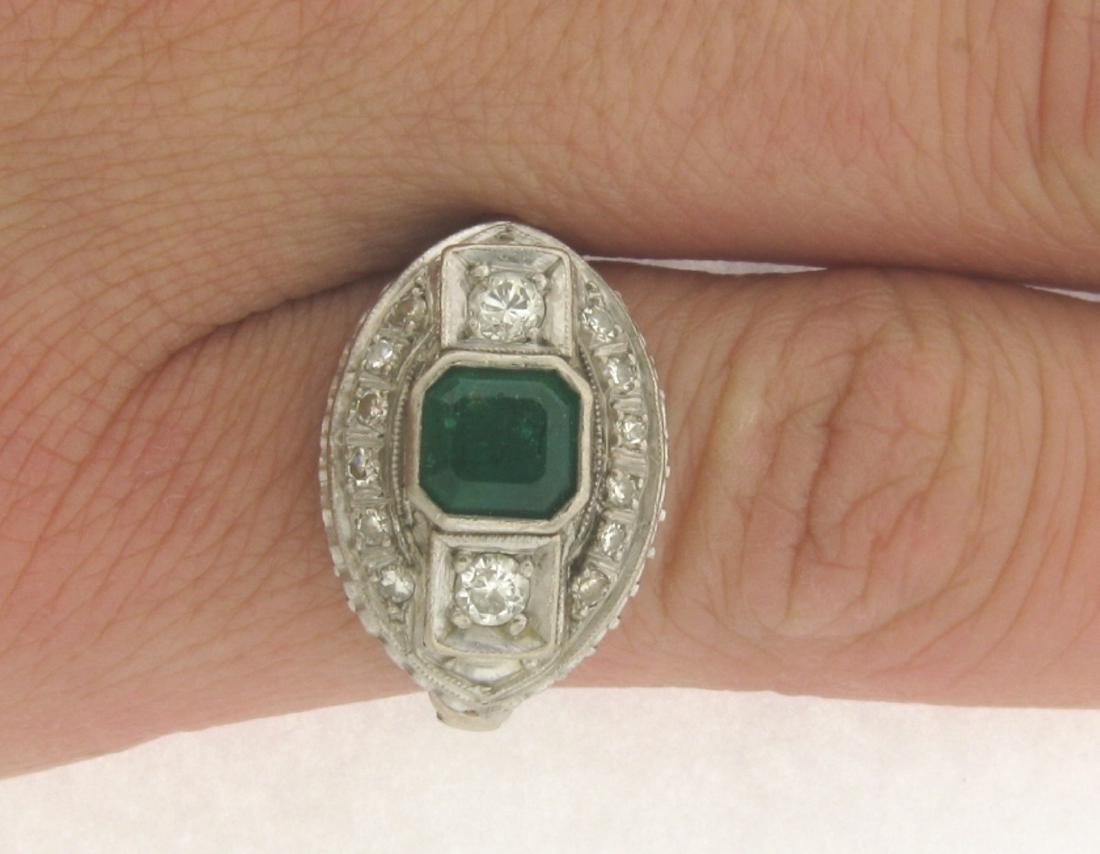Original Art Deco Circa 1920 Platinum Emerald Diamonds (1 of 9)