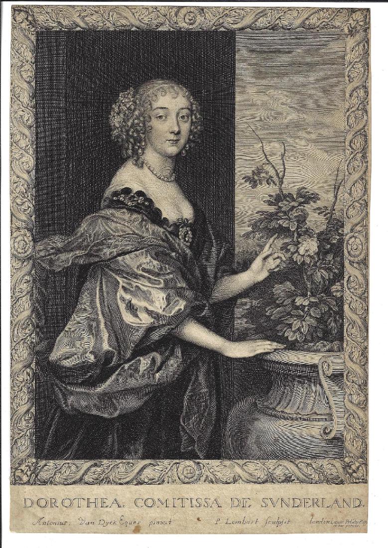1660 Van Dyck Engraving Dorothea Comitissa De (1 of 1)
