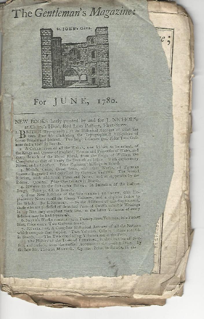 1780 Magazine Revolutionary War w/ Engraving Fortress (1 of 3)